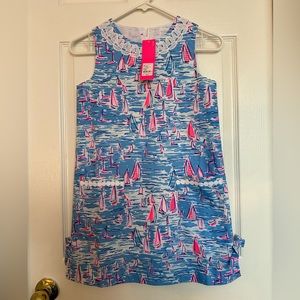 Lilly Pulitzer Zanzibar Blue Boatylicious Classic Shift girls size 10